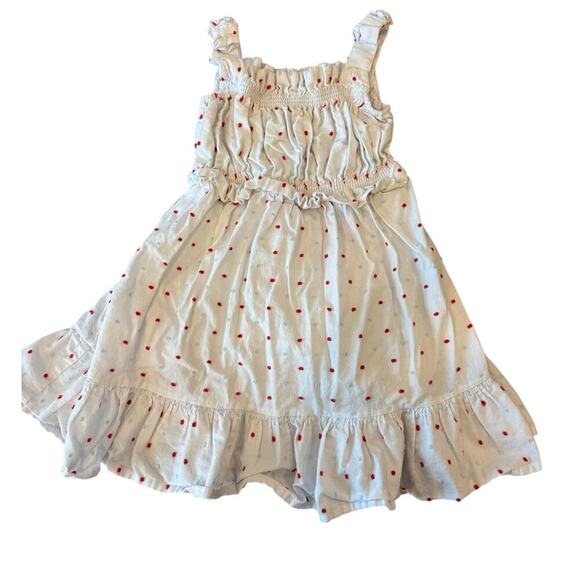 Janie and Jack Other - JANIE and JACK Red Blue Polka Dot 100% cotton Dress Girl Kids 3 Americana Summer